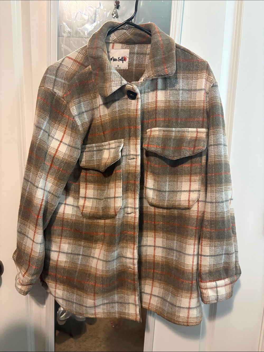 Madewell Olive Plaid Pea Coat